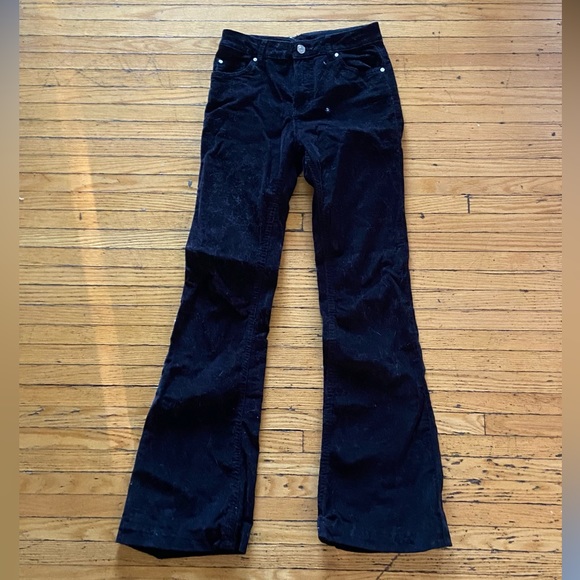 Black corduroy flared pants - Picture 2 of 3